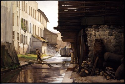 Koželužna na Bièvre, asi 1892 (olej na plátně) od Jules Richomme