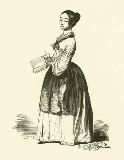 Governess (rytina) od Jules pseudonym for Gagne Jacques (after) Gagniet