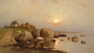 Rybářská vesnice, 1892 od Juli Julievich Klever