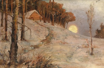 Zimní les v paprscích večerního slunce, 1902 od Juli Julievich Klever
