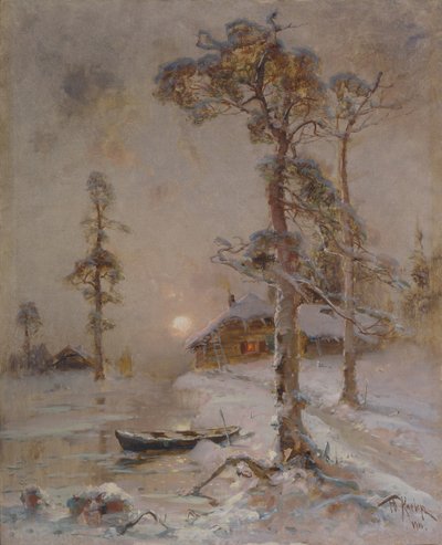 Zimní západ slunce, 1900 od Juli Julievich Klever