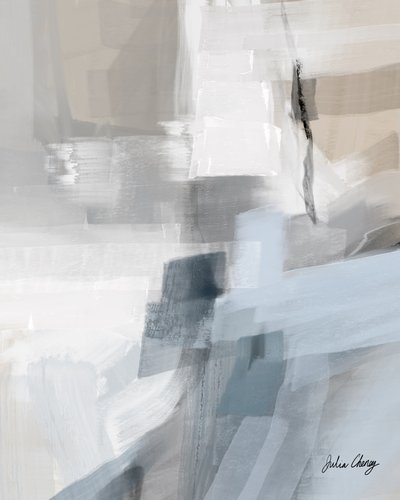 Abstrakt v tlumených modrých tónech od Julia Cheney
