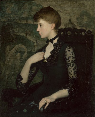 Černé krajkové šaty (portrét umělcovy manželky) od Julian Alden Weir