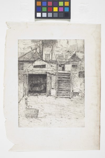 Tesařství (lept) od Julian Alden Weir