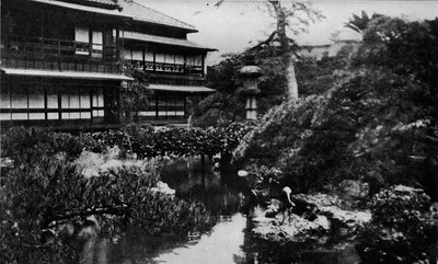 Zahrada čajovny, Tokio. Krajinné zahradnictví s tématem sopečného původu, c1900, 1921 od Julian Leonard Street