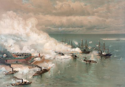 Bitva u Mobile Bay - Louis Prang (1824-1909) od Julian O. Davidson