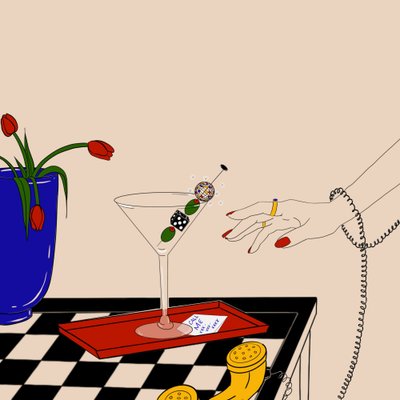 Retro Martini Call od Juliana Kokolari