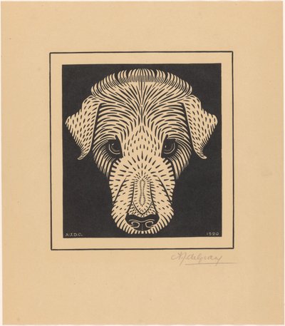 psí hlava od Julie de Graag (signed by artist)