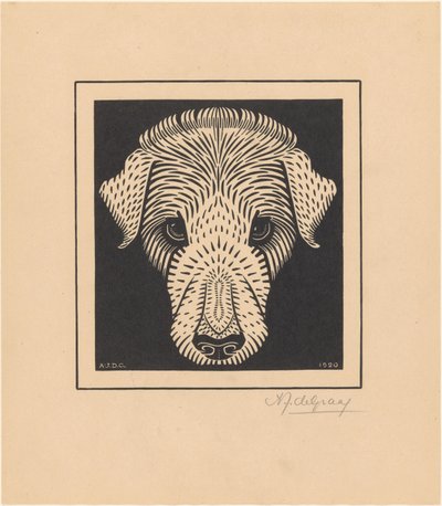 psí hlava od Julie de Graag (signed by artist)