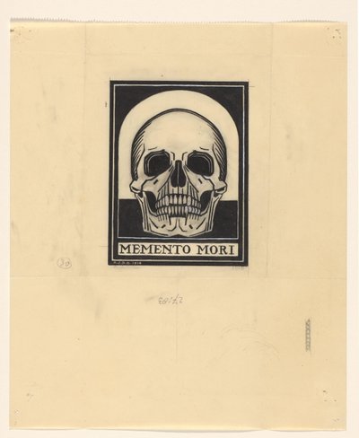 Lidská lebka Memento mori (název na objektu) od Julie de Graag (signed by artist)