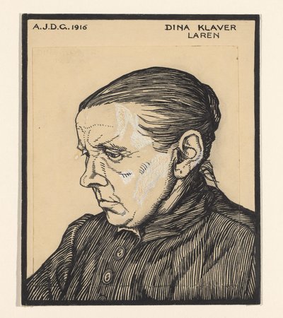 Portrét Diny Klaverové Dina Klaver Laren (titul na objektu) od Julie de Graag (signed by artist)