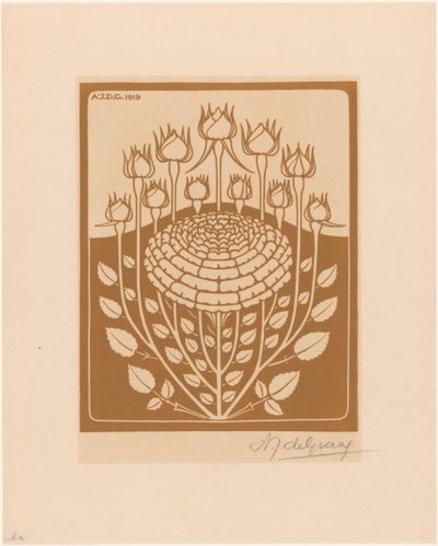 růžový keř od Julie de Graag (signed by artist)