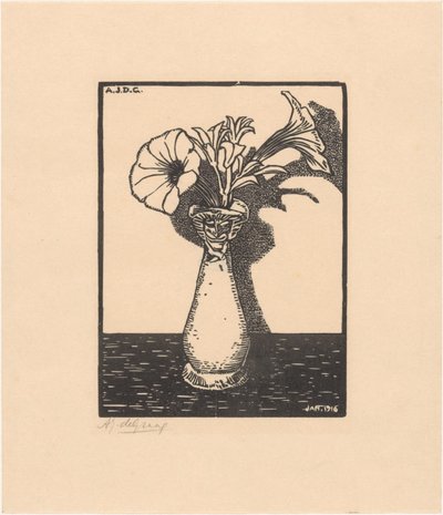 Váza s květinami od Julie de Graag (signed by artist)