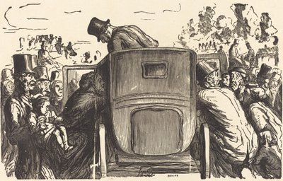 Univerzální výstava: Cizinec najde všechna žádoucí zařízení... od Julien Antoine Peulot after Honoré Daumier