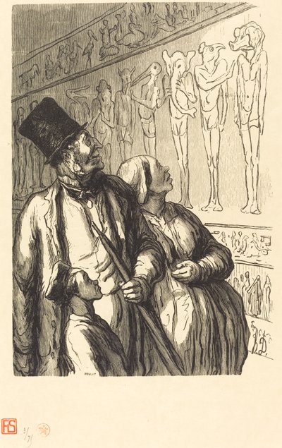 Univerzální výstava: Egyptská sekce od Julien Antoine Peulot after Honoré Daumier