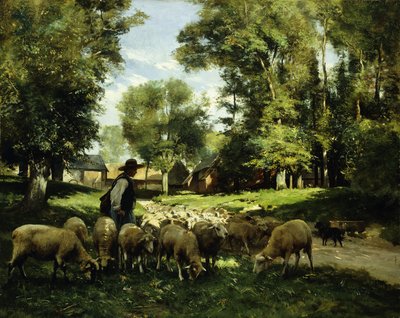 Pastýř a jeho stádo, od Julien Dupre