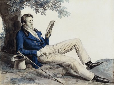 Mladý muž čte pod stromem, od Julien Leopold Boilly