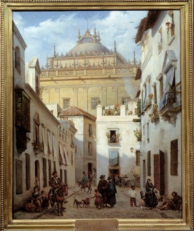 Pohled na Sevillu. Obraz Juliena Leopolda Boillyho (1796-1874) od Julien Leopold Boilly