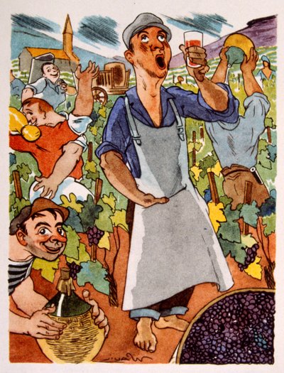Francouzská vinice. 1944. Ilustrace Julien Pavil od Julien Pavil