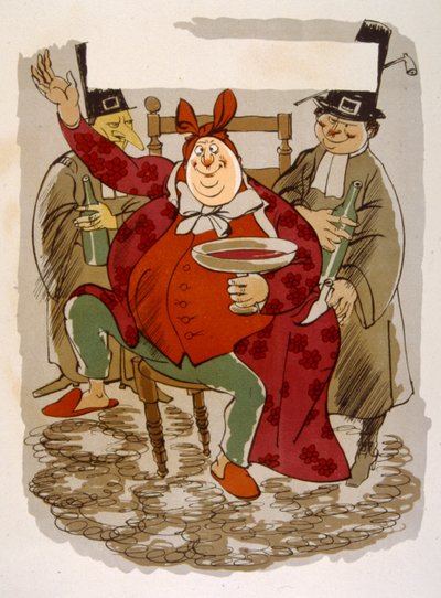 Humorné víno ilustrace 1946.Ilustration by Julien Pavil od Julien Pavil