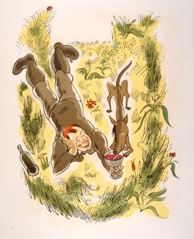 Humorné víno ilustrace 1946.Ilustration by Julien Pavil od Julien Pavil