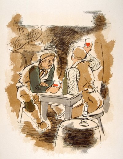 Humorné víno ilustrace 1946.Ilustration by Julien Pavil od Julien Pavil