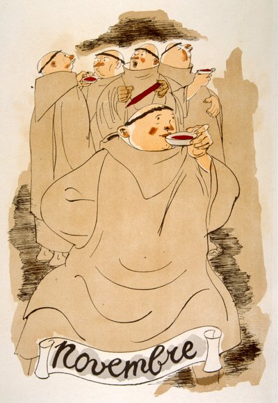 Humorné víno ilustrace 1946.Ilustration by Julien Pavil od Julien Pavil