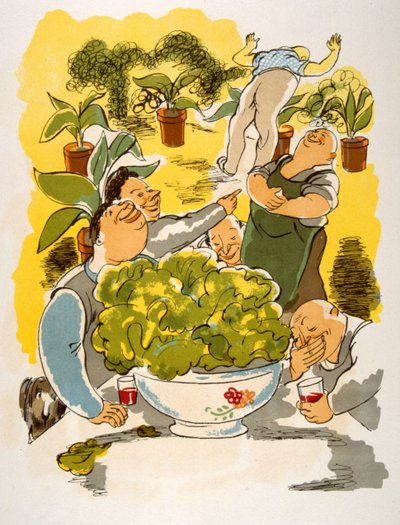 Humorné víno ilustrace 1946.Ilustration by Julien Pavil od Julien Pavil