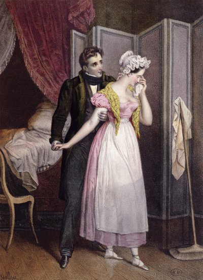 Pán a služka, asi 1830-40 od Julien Vallou de Villeneuve