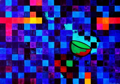 Zářivá geometrická mísa od Julija Belickienė