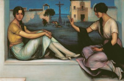Věštění - Romero de Torres, Julio (1874-1930) - 1922 - Olej na plátně - 106x163 - Museo Carmen Thyssen, Malaga od Julio Romero de Torres