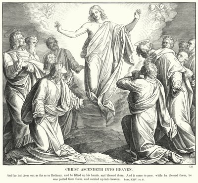 Kristus vystupuje do nebe (rytina) od Julius (after) Schnorr von Carolsfeld