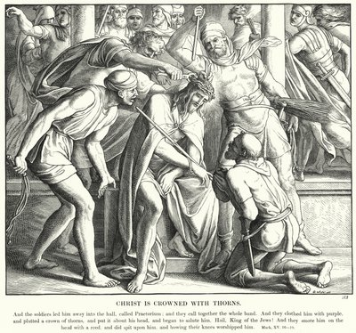 Kristus je korunován trním (rytina) od Julius (after) Schnorr von Carolsfeld