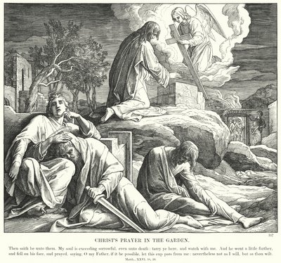 Kristova modlitba v zahradě (rytina) od Julius (after) Schnorr von Carolsfeld