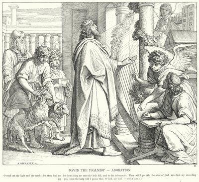 David Žalmista, Klanění (rytina) od Julius (after) Schnorr von Carolsfeld