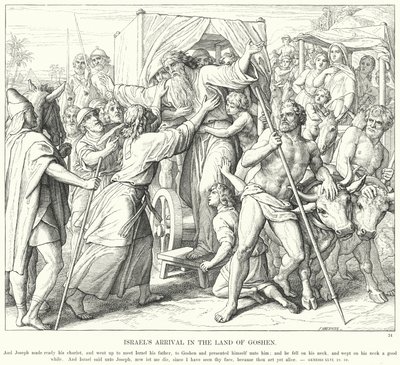 Izraelský příjezd do země Gošen (rytina) od Julius (after) Schnorr von Carolsfeld