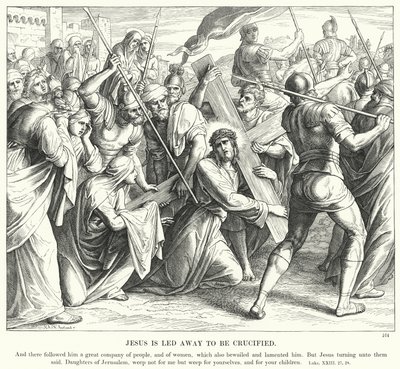 Ježíš je odveden, aby byl ukřižován (rytina) od Julius (after) Schnorr von Carolsfeld