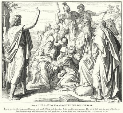 Jan Křtitel Kázání v poušti (rytina) od Julius (after) Schnorr von Carolsfeld