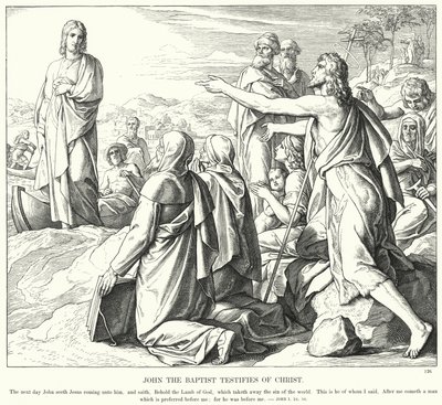 Jan Křtitel svědčí o Kristu (rytina) od Julius (after) Schnorr von Carolsfeld