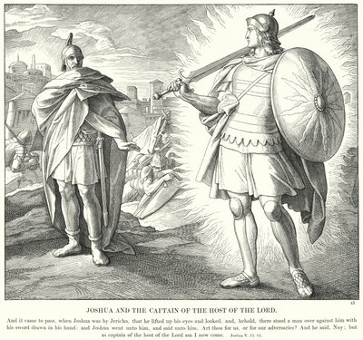 Joshua a velitel Hospodinova zástupu (rytina) od Julius (after) Schnorr von Carolsfeld