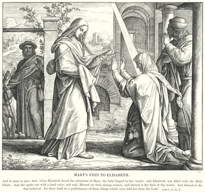 Mariina návštěva u Elisabeth (rytina) od Julius (after) Schnorr von Carolsfeld