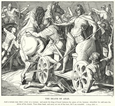 Smrt Achaba (rytina) od Julius (after) Schnorr von Carolsfeld