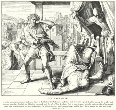 The Death of Eli (rytina) od Julius (after) Schnorr von Carolsfeld
