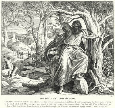 Smrt Jidáše Iškariotského (rytina) od Julius (after) Schnorr von Carolsfeld