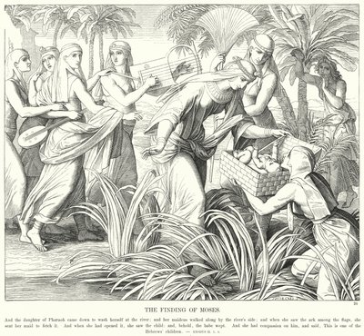 Nalezení Mojžíše (rytina) od Julius (after) Schnorr von Carolsfeld