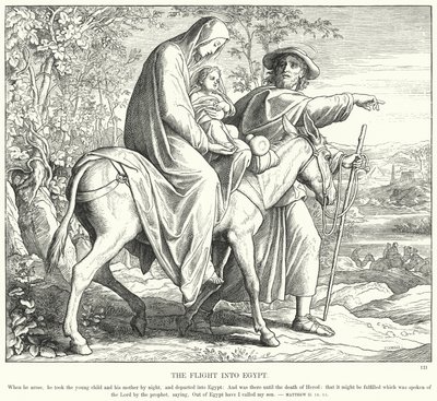 Útěk do Egypta (rytina) od Julius (after) Schnorr von Carolsfeld