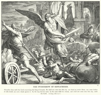 Svržení Senacheriba (rytina) od Julius (after) Schnorr von Carolsfeld