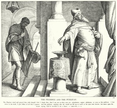 Farizeus a publikán (rytina) od Julius (after) Schnorr von Carolsfeld