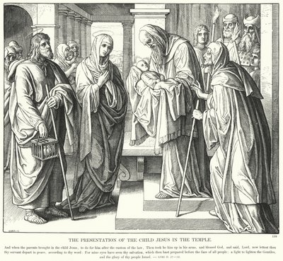 Představení dítěte Ježíše v chrámu (rytina) od Julius (after) Schnorr von Carolsfeld