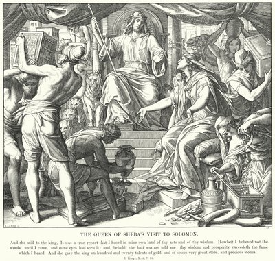Návštěva královny ze Sáby u Šalamouna (rytina) od Julius (after) Schnorr von Carolsfeld